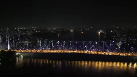 Aerial view of Howrah Bridge, Stock Footage 288685009