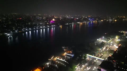 Aerial view of Howrah Bridge, Stock Footage 288685088