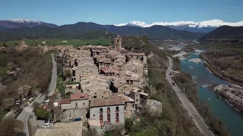 Aerial view of Huesca Stock Footage 304237273