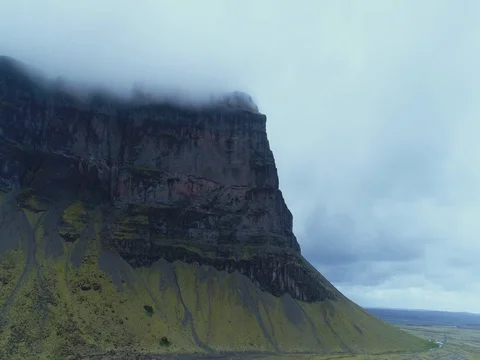 Aerial view of huge cliff with cloud cover Video stock 79856779