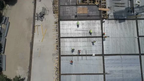Aerial view on huge construction site Stock Footage 166711615
