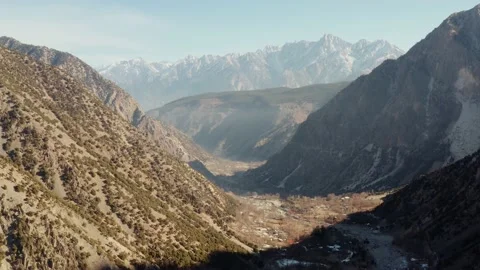Aerial view of huge mountains Stock Footage 169837247