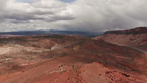 Aerial view of huge red sandstone cliffs in Moab, Utah Stock-Footage 109561904
