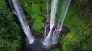 Aerial View Of Huge Waterfall In Tropical Mountains. Stock Footage