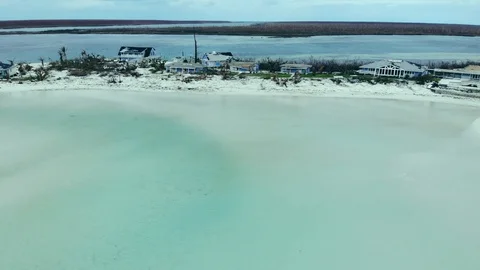 Aerial View of Hurricane Dorian Aftermath at Deep Water Cay, Grand Bahama Stock Footage 118170480