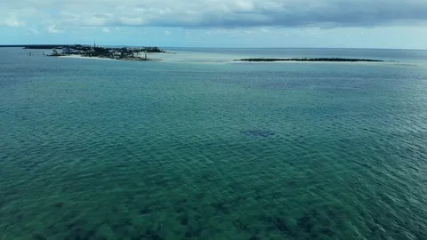 Aerial View of Hurricane Dorian Aftermath at Deep Water Cay, Grand Bahama Stock Footage 118171193