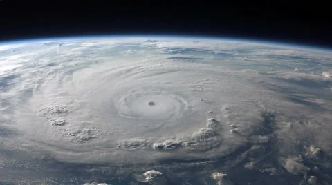 Aerial view of a hurricane from space Stock Footage 49985817