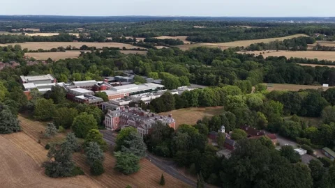 Aerial View of Hursley Research and Development Campus in Hampshire Stock Footage 344751253