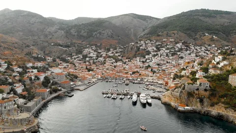 Aerial view of hydra out Stock Footage 122939310
