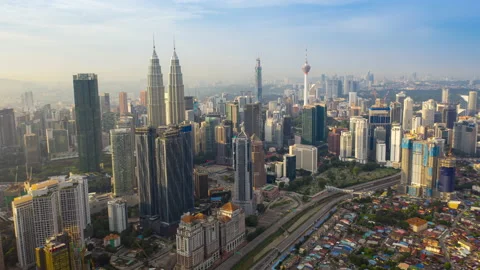 Aerial view hyperlapse 4k video of Kuala Lumpur city 動画素材 140371372