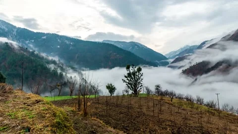 Aerial view hyperlapse of beautiful tropical valley between mountains. Stock Footage 171553760