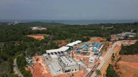 Aerial view of Hyperlapse Data Center in Nongsa in Batam, Indonesia. Stock Footage 339705896