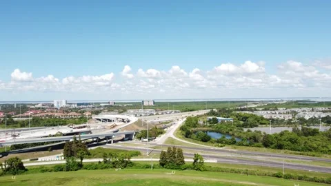 Aerial View of I-275 Interchange in Tampa Bay Area Video stock 170582373