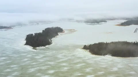 Aerial view of ice-covered Baltic sea in the spring. Stock-Footage 153783909