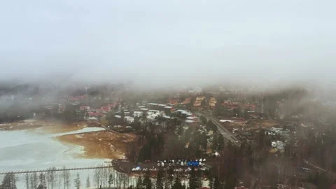 Aerial view of ice-covered Baltic sea in the spring. Stock Footage 153784018