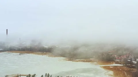 Aerial view of ice-covered Baltic sea in the spring. Stock Footage 153784127