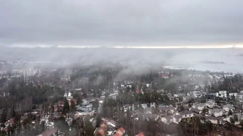 Aerial view of ice-covered Baltic sea in the spring. Stock Footage 153784401