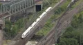 Aerial View ICE Intercity Express Moving Train Rush Hour Commuter Commute Travel HD Footage