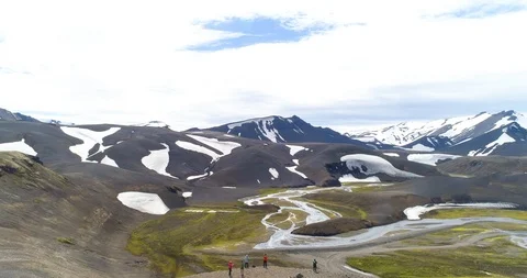 Aerial view of Iceland in summer Stock Footage