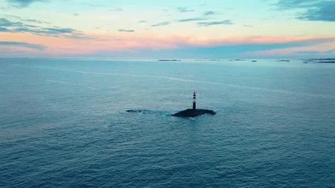 Aerial View of Iconic Atlantic Ocean Road Atlanterhavsveien at Sunset, Norway Stock Footage 315743546