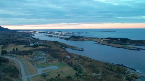 Aerial View of the Iconic Atlantic Ocean Road Atlanterhavsveien in Norway at Sun Stock Footage 315744177