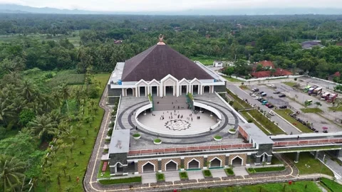 Aerial view of iconic mosque in Central Java, Indonesia. Stock Footage 299509393