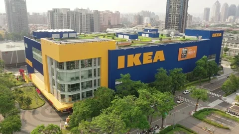 Aerial view IKEA Superstore Stock Footage 140124897