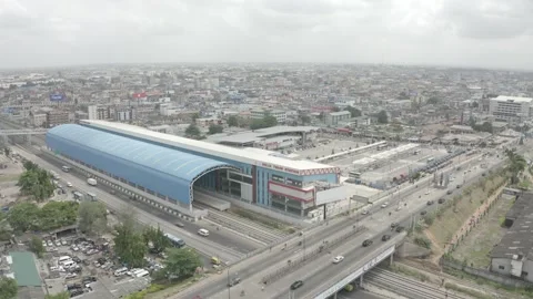 Aerial View of Ikeja Train Station, Lagos: March 12, 2024 Stock Footage 340323422