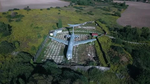 Aerial view of Il -62 Stock Footage 155926463