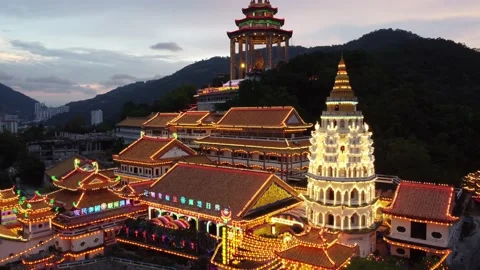 Aerial view illuminated lantern Stock Footage 150308182