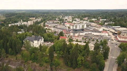 Aerial view of Imatra Stock Footage 92295021