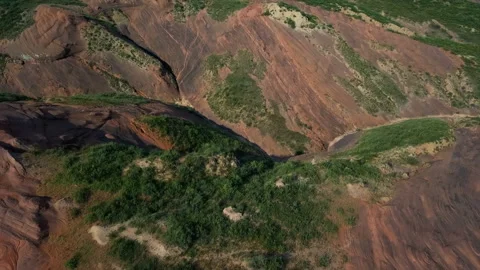 Aerial view of imposing landscape in Wave Canyon, Shaanxi province, China Stock-Footage 97203776
