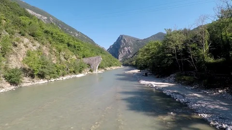 Aerial view of the impressive mountain, Vikos canyon, Tymfi mountain, Zagori Stock Footage 116074203