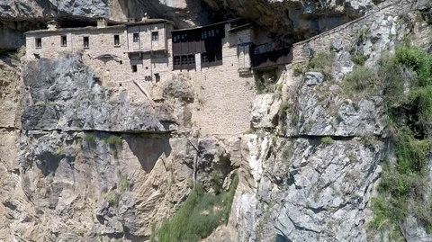 Aerial view of the impressive mountain, Vikos canyon, Tymfi mountain, Zagori Stock Footage 116076342