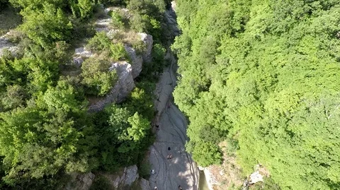Aerial view of the impressive mountain, Vikos canyon, Tymfi mountain, Zagori Видео 116077828