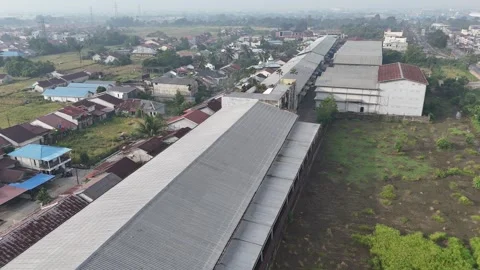 Aerial View of Industrial Complex and Warehouses 스톡 동영상 347374822