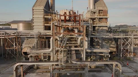 Aerial View Of an Industrial Complex Video stock 213126563