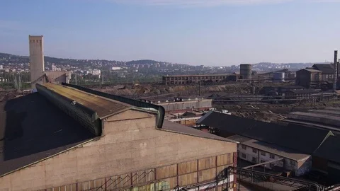 Aerial view of industrial district 库存影片 73093983