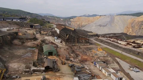 Aerial view of industrial district Stock Footage 73095628