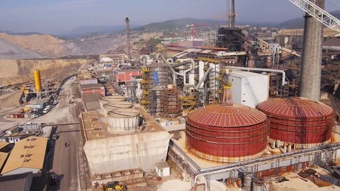 Aerial view of industrial district 库存影片 73095875