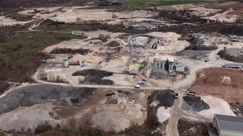 Aerial view of industrial mining area, Italy. Stock Footage 331816927