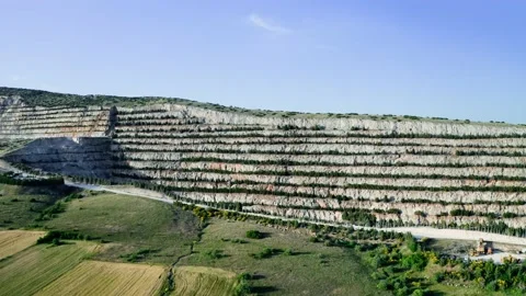 Aerial view industrial of opencast mining quarry Stock Footage 154659061