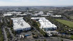 Aerial view of The Home Depot store and parking lot in San Diego