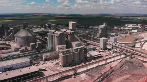Aerial View of Industrial Zone. Drone Footage of Factory Stock Footage 138304059
