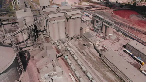 Aerial View of Industrial Zone. Drone Footage of Factory Stock Footage 138304652