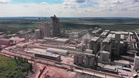 Aerial View of Industrial Zone. Drone Footage of Factory Stock Footage 138304840