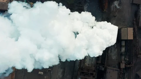 Aerial view. Industry Pipe Pollute the Atmosphere With Smoke, Ecology pollution Stock Footage 112687431