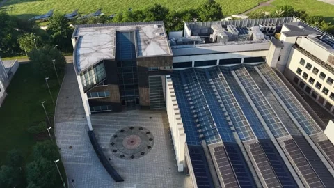 Aerial view of information technology server park and AI computing campus Video stock 347704597