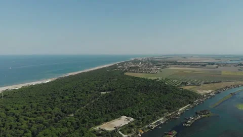 Aerial view of a infrastructure of a seaport, with various industries. Stock Footage 137223374