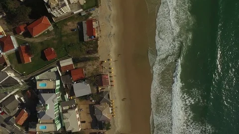 Aerial view Ingleses Beach in Florianopolis, Brazil. July, 2017. Stock Footage
